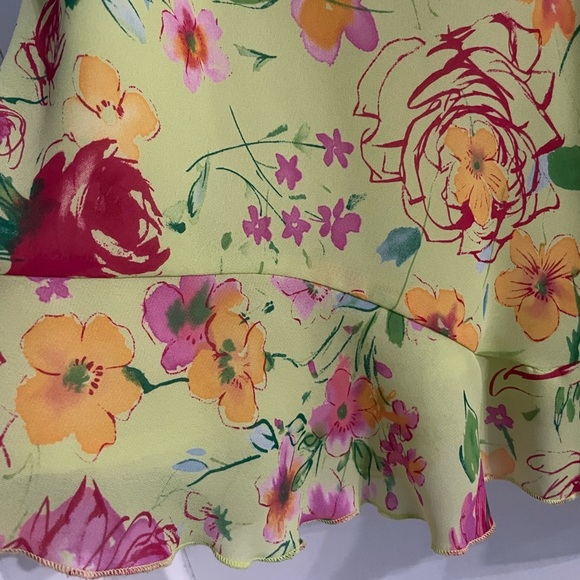 Worthington Separates Lime Blouse and Lime and Pink Floral Skirt - Picture 5 of 8